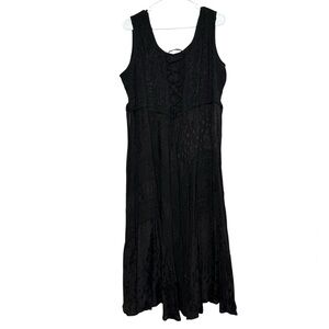 Scully Honey Creek Full-Length Lace-Up Front Sleeveless Black Dress NWT Size XXL